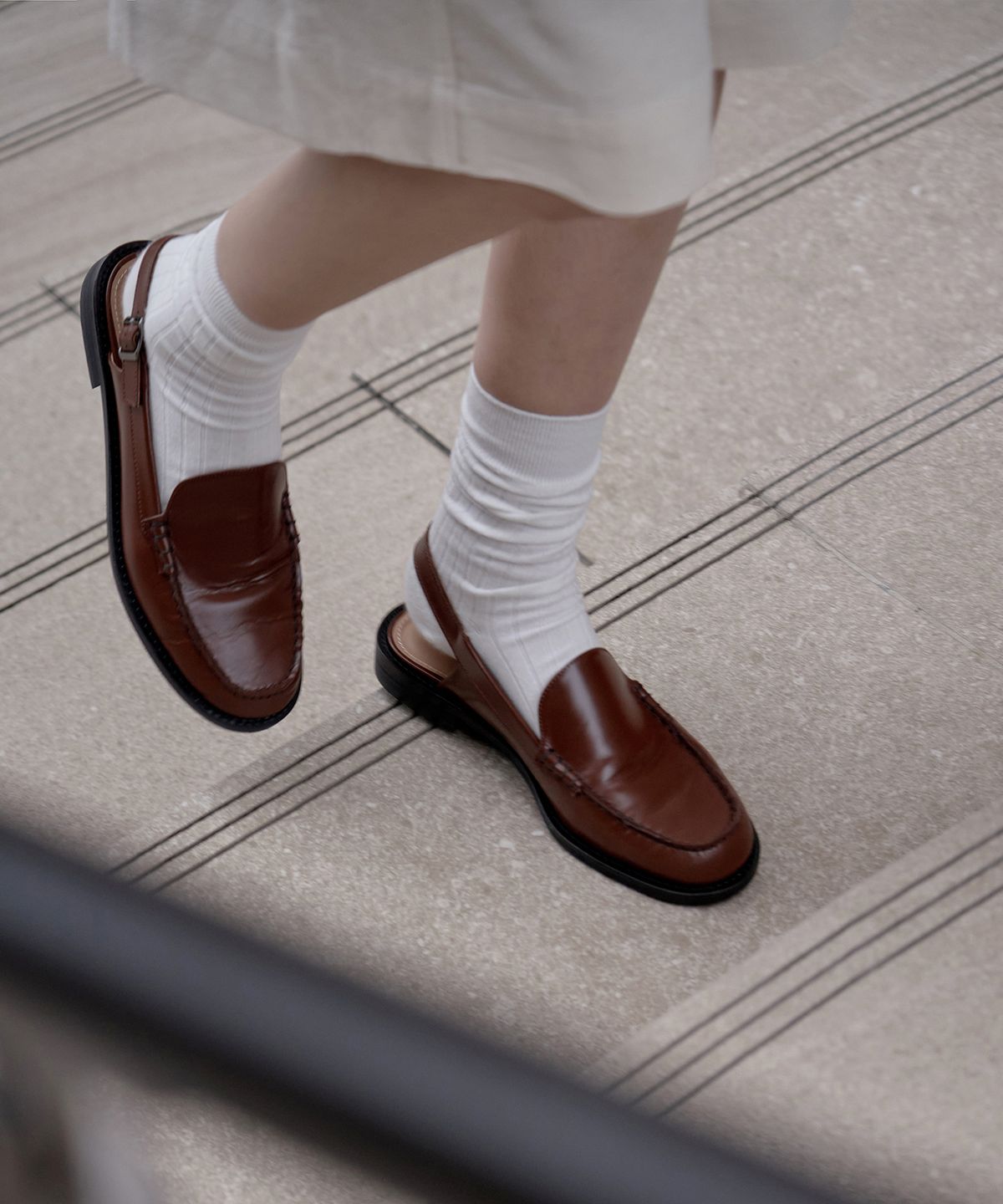 키에레이(CHIELEI) SLING BACK LOAFER  [C3S05 BR]
