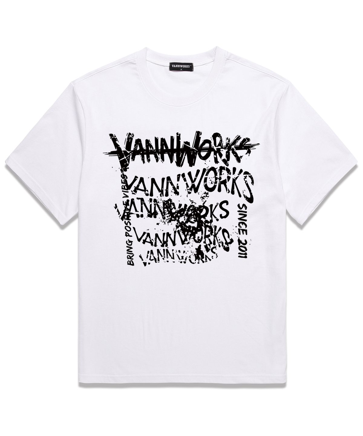 밴웍스(VANNWORKS) MESS LOGO 오버핏 반팔 티셔츠 (VS0082) 화이트