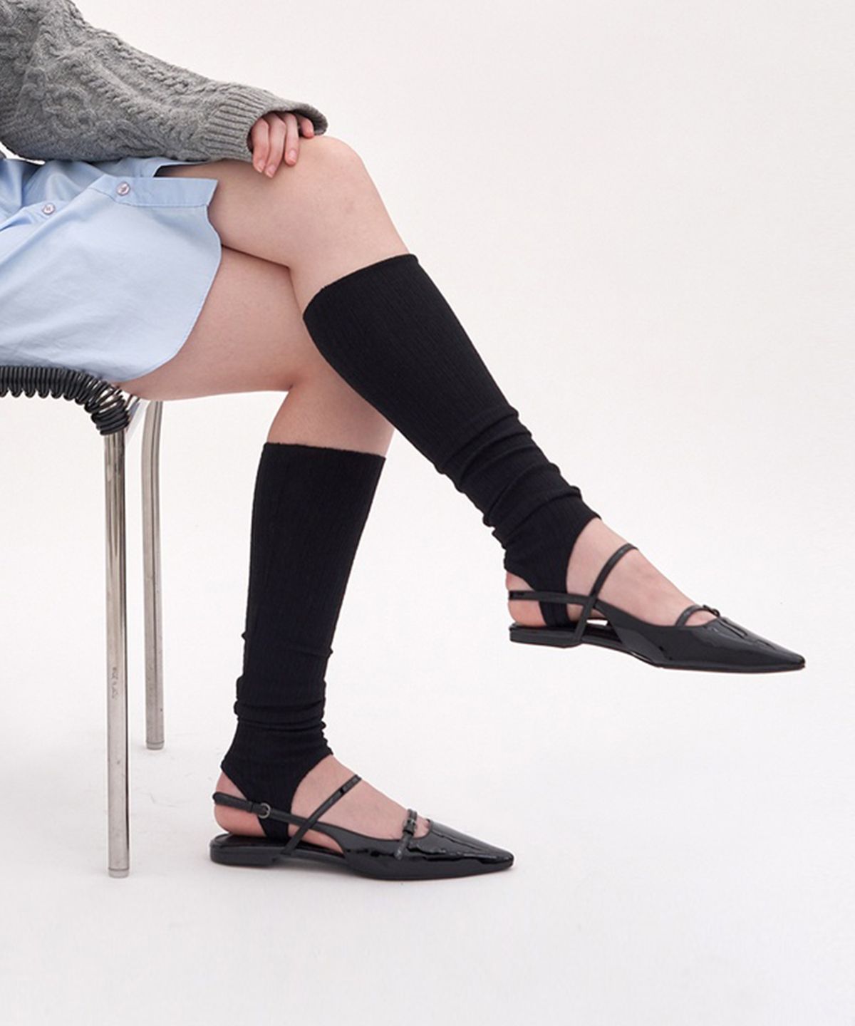 키에레이(CHIELEI) FLAT STRAP SLING BACK [C3F03BK]