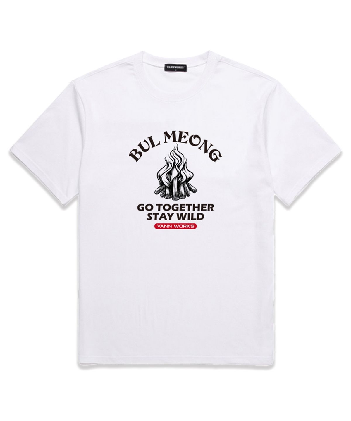 밴웍스(VANNWORKS) BUL MEONG 오버핏 반팔 티셔츠 (VS0085) 화이트