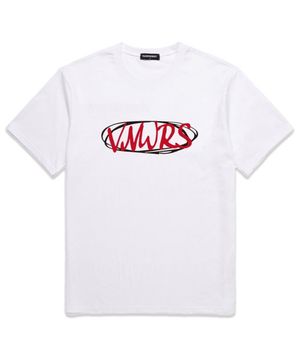 Scribble Logo 오버핏 반팔 티셔츠 (VS0086) 화이트