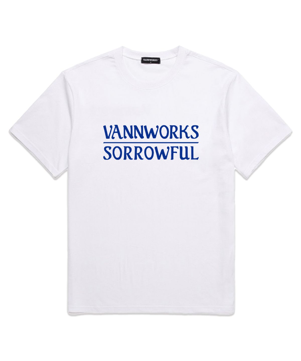 밴웍스(VANNWORKS) Sorrowful 오버핏 반팔 티셔츠 (VS0087) 화이트/블루