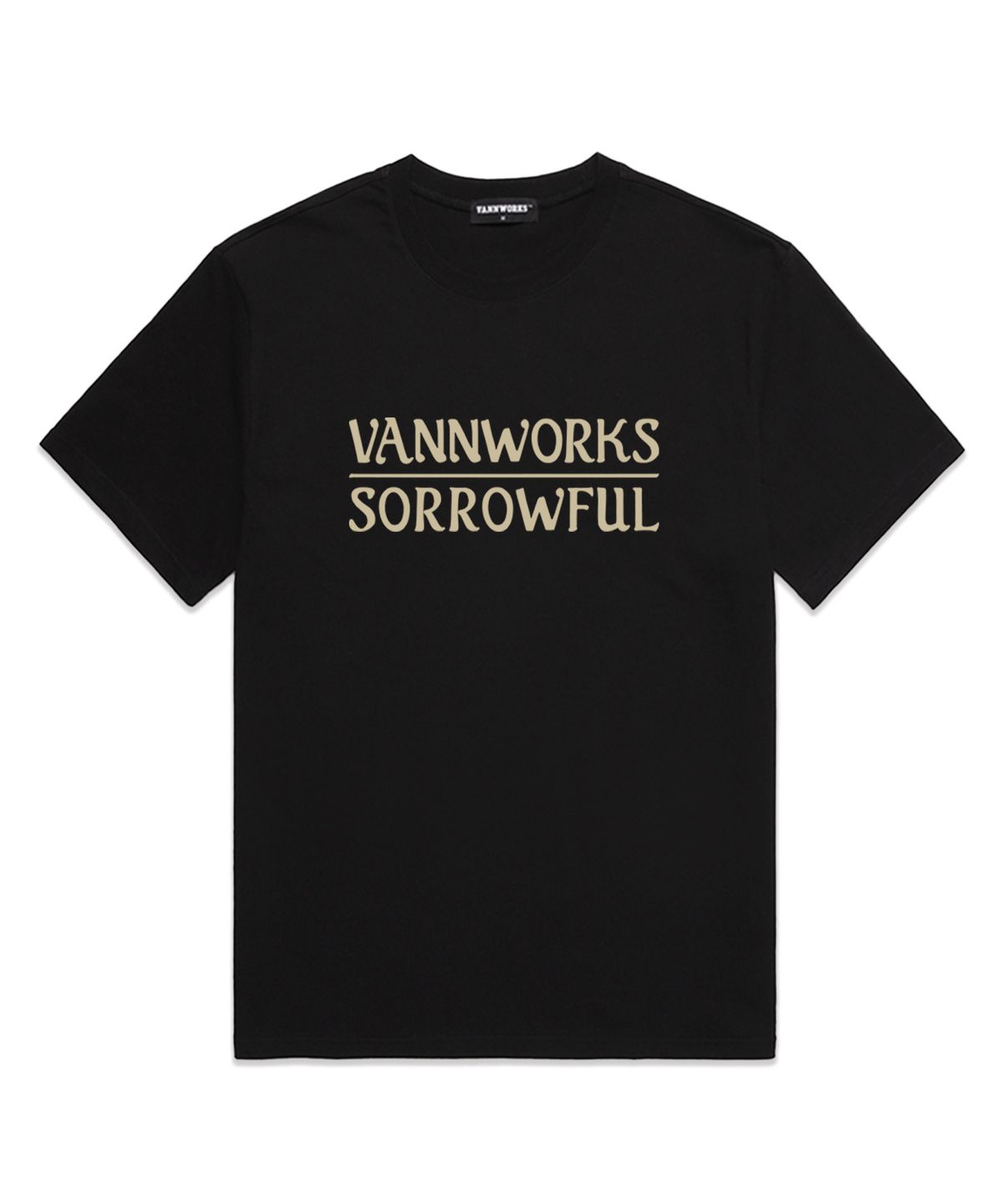 밴웍스(VANNWORKS) Sorrowful 오버핏 반팔 티셔츠 (VS0087) 블랙/베이지