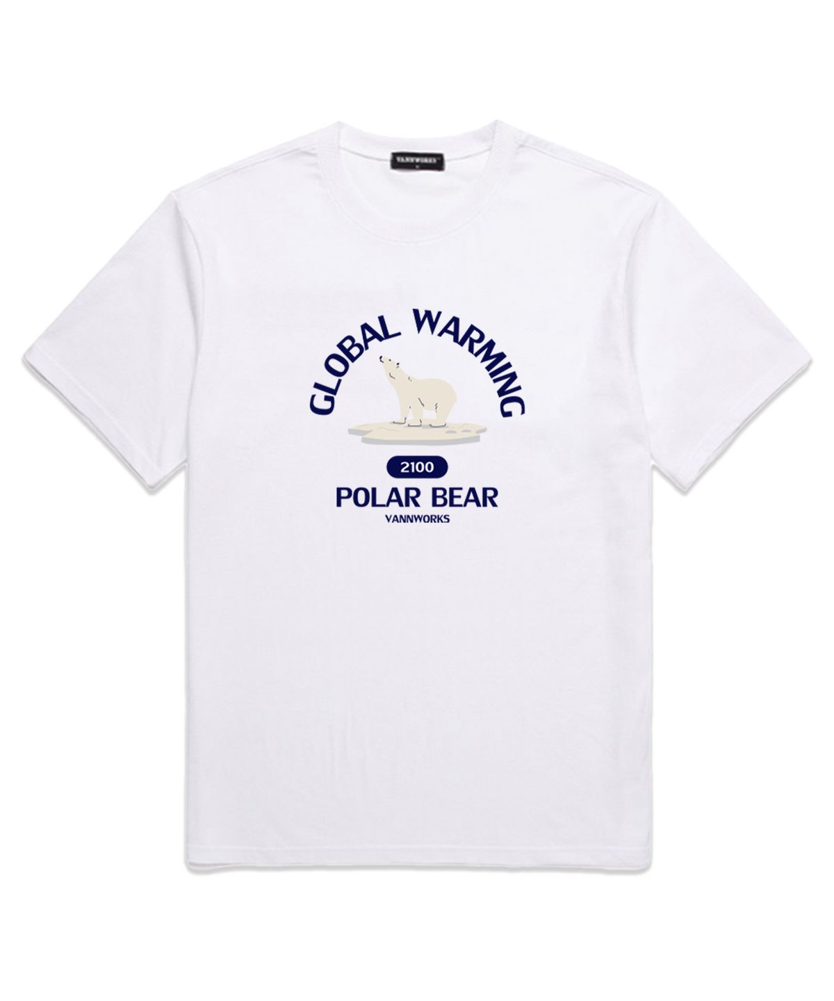 밴웍스(VANNWORKS) POLAR BEAR 오버핏 반팔 티셔츠 (VS0088) 화이트