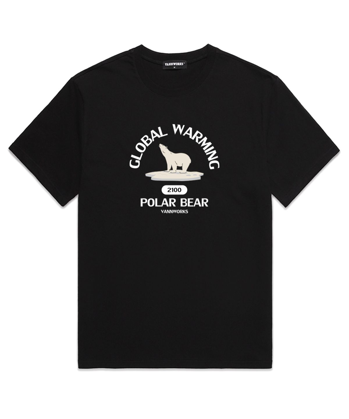 밴웍스(VANNWORKS) POLAR BEAR 오버핏 반팔 티셔츠 (VS0088) 블랙