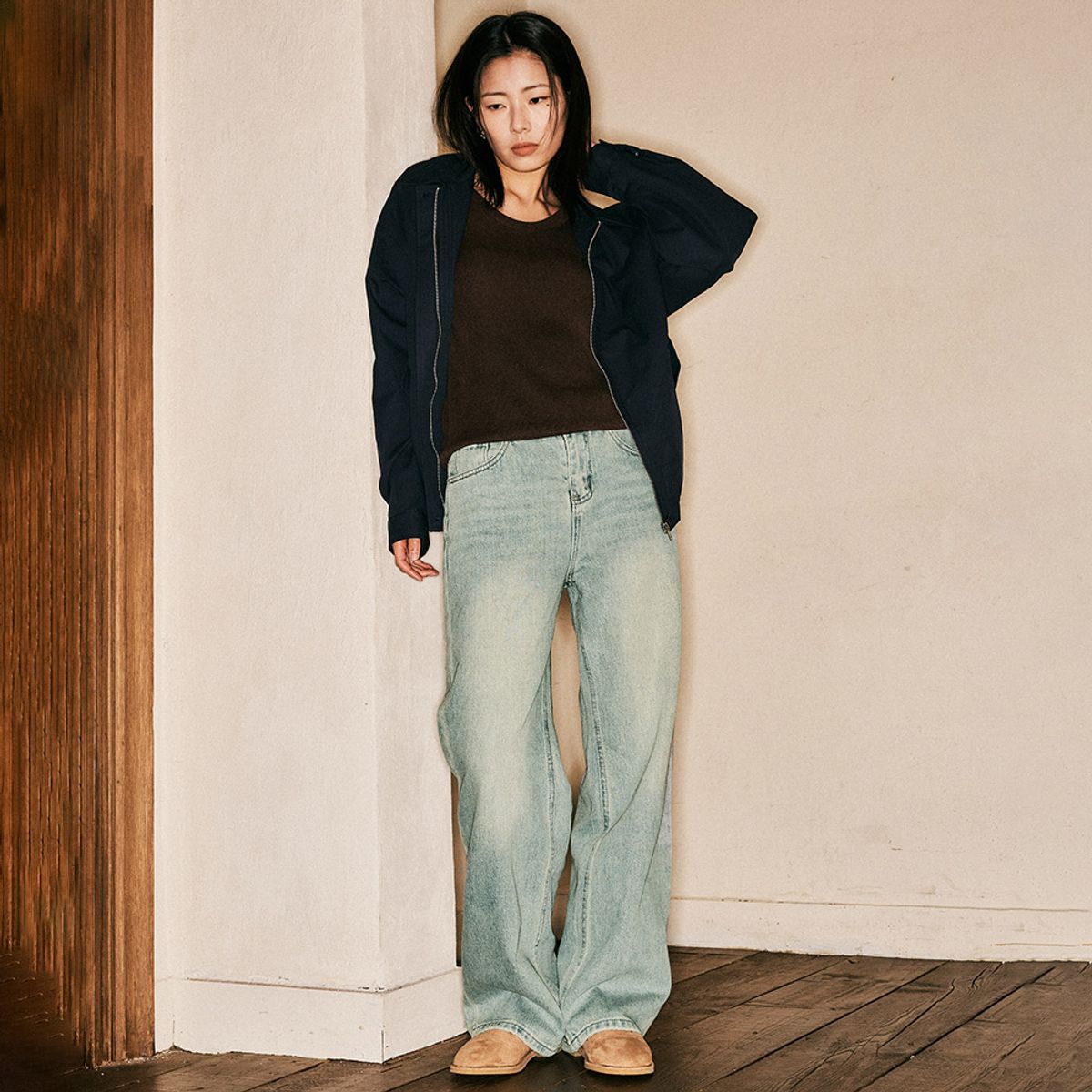 에이앤레이(AEIREI) AR_Wide washing denim pants