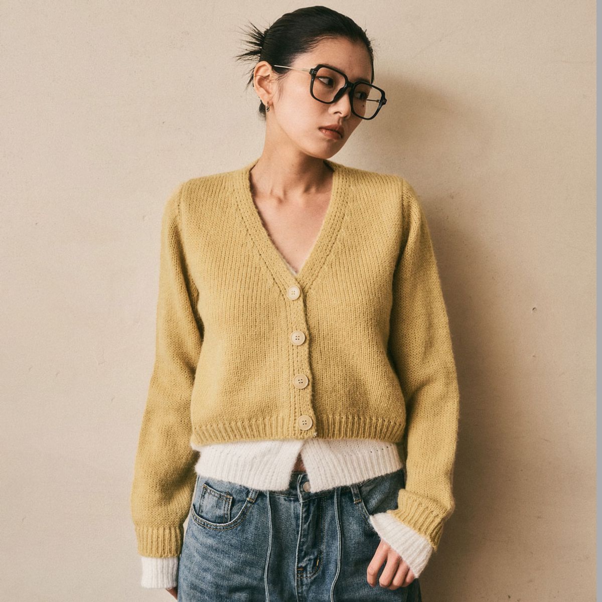 에이앤레이(AEIREI) AR_Fake layered vivid cardigan_3color