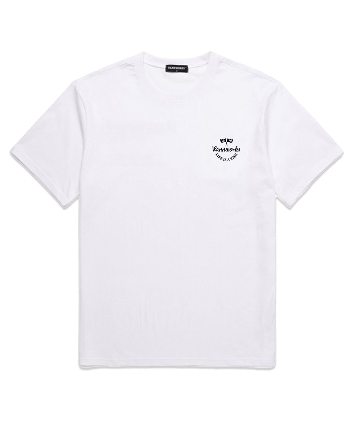 밴웍스(VANNWORKS) FLAG LOGO 오버핏 반팔 티셔츠 (VS0090) 화이트