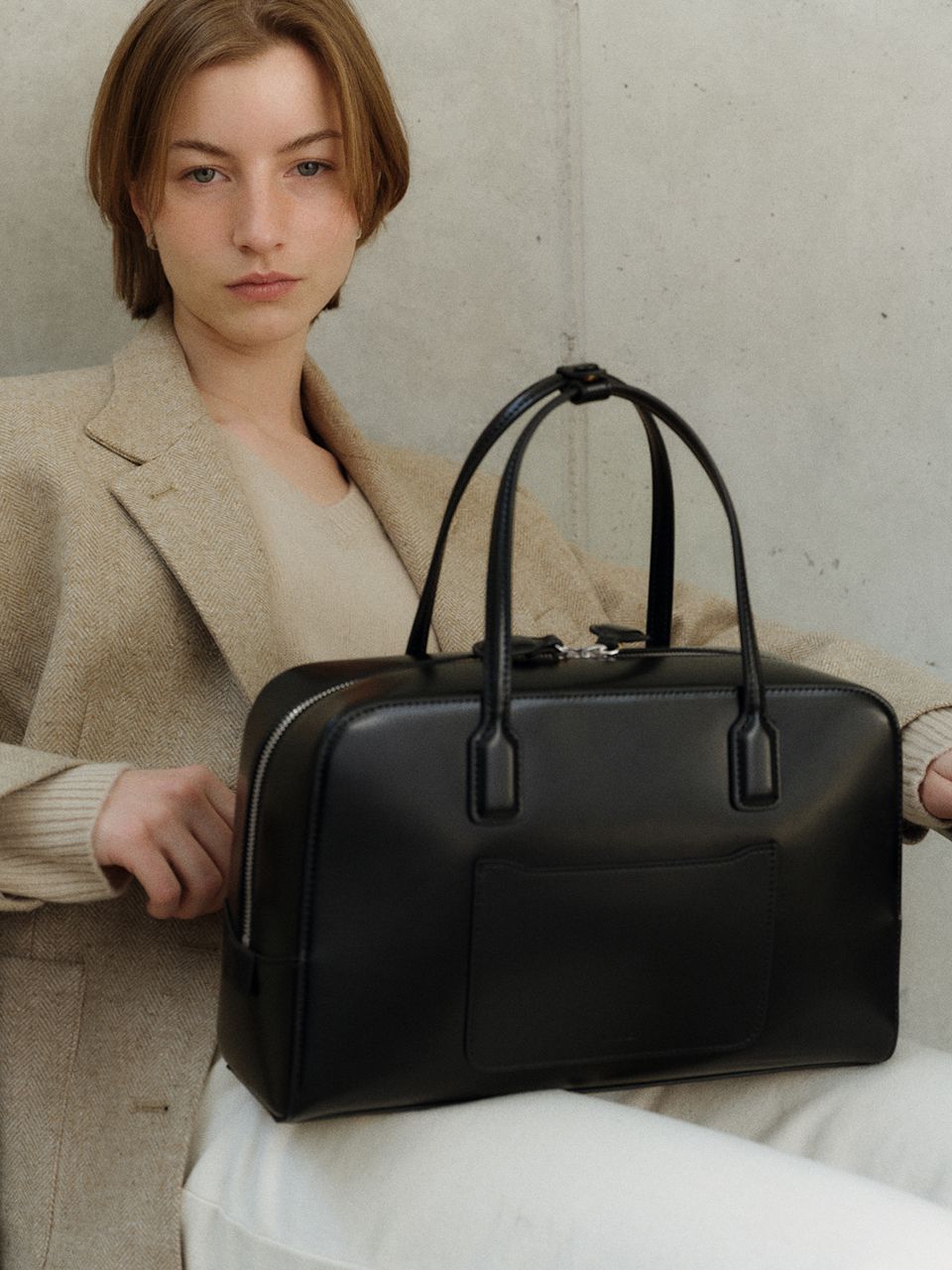 MUSINSA公式 | DEMERIEL Cayley Boston Bag Plus Black