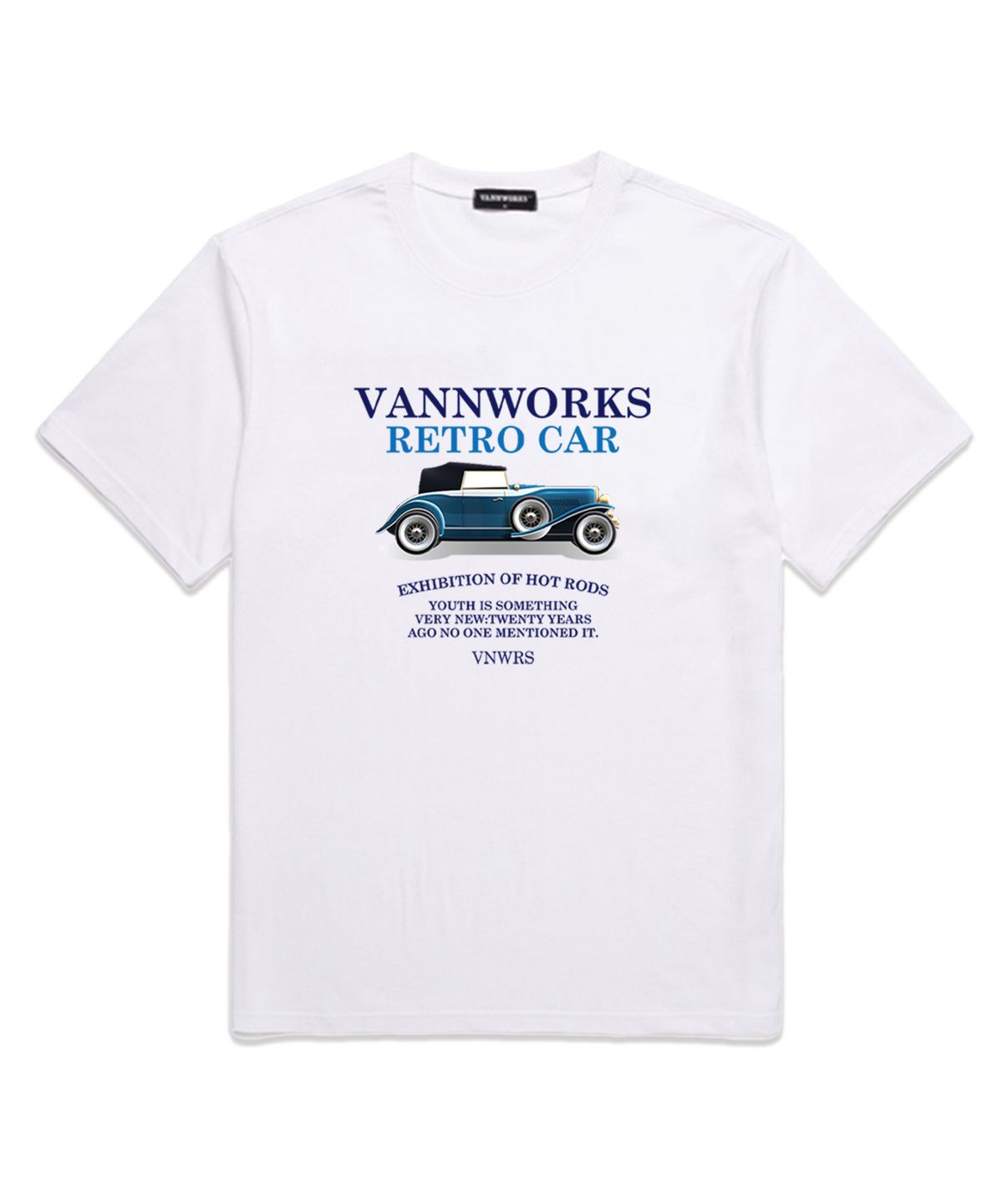 밴웍스(VANNWORKS) RETRO CAR 오버핏 반팔 티셔츠 (VS0093) 화이트