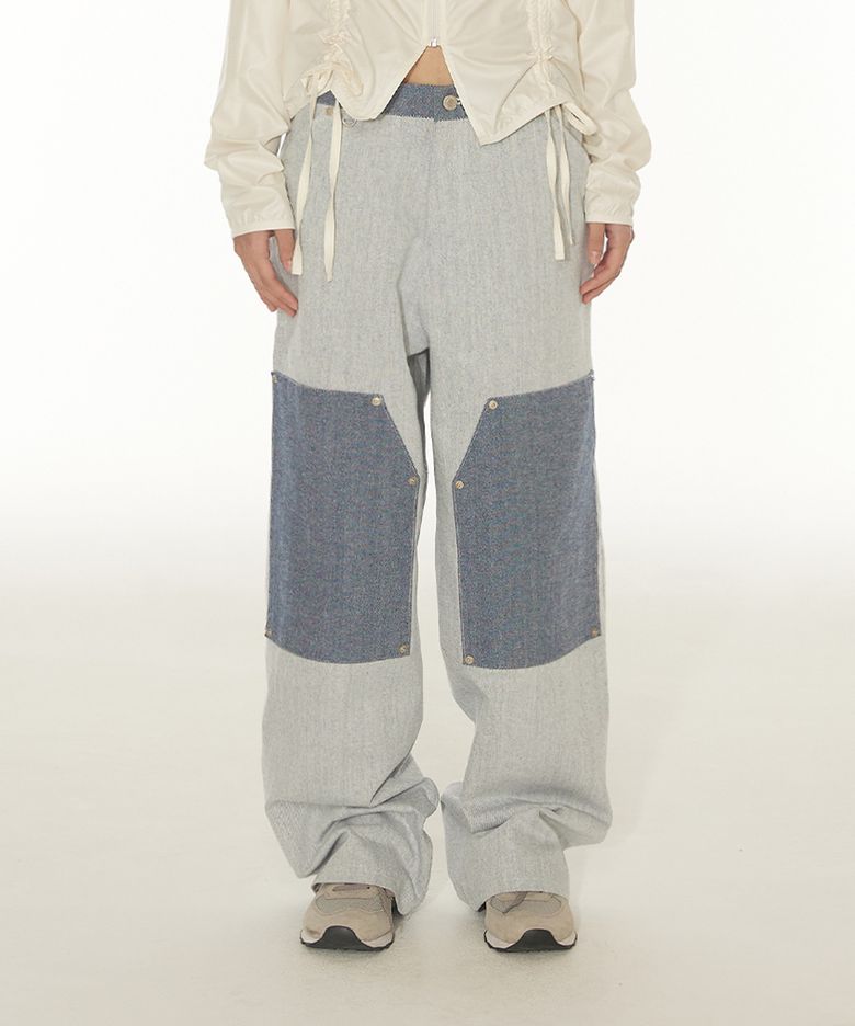 SLAY APPLIQUE DENIM PANTS - WHITE