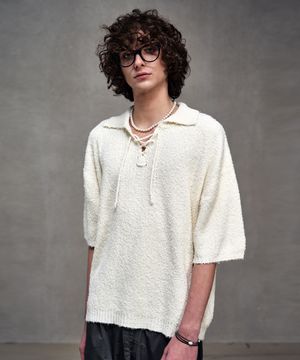 테리 웨스턴 하프 니트 아이보리