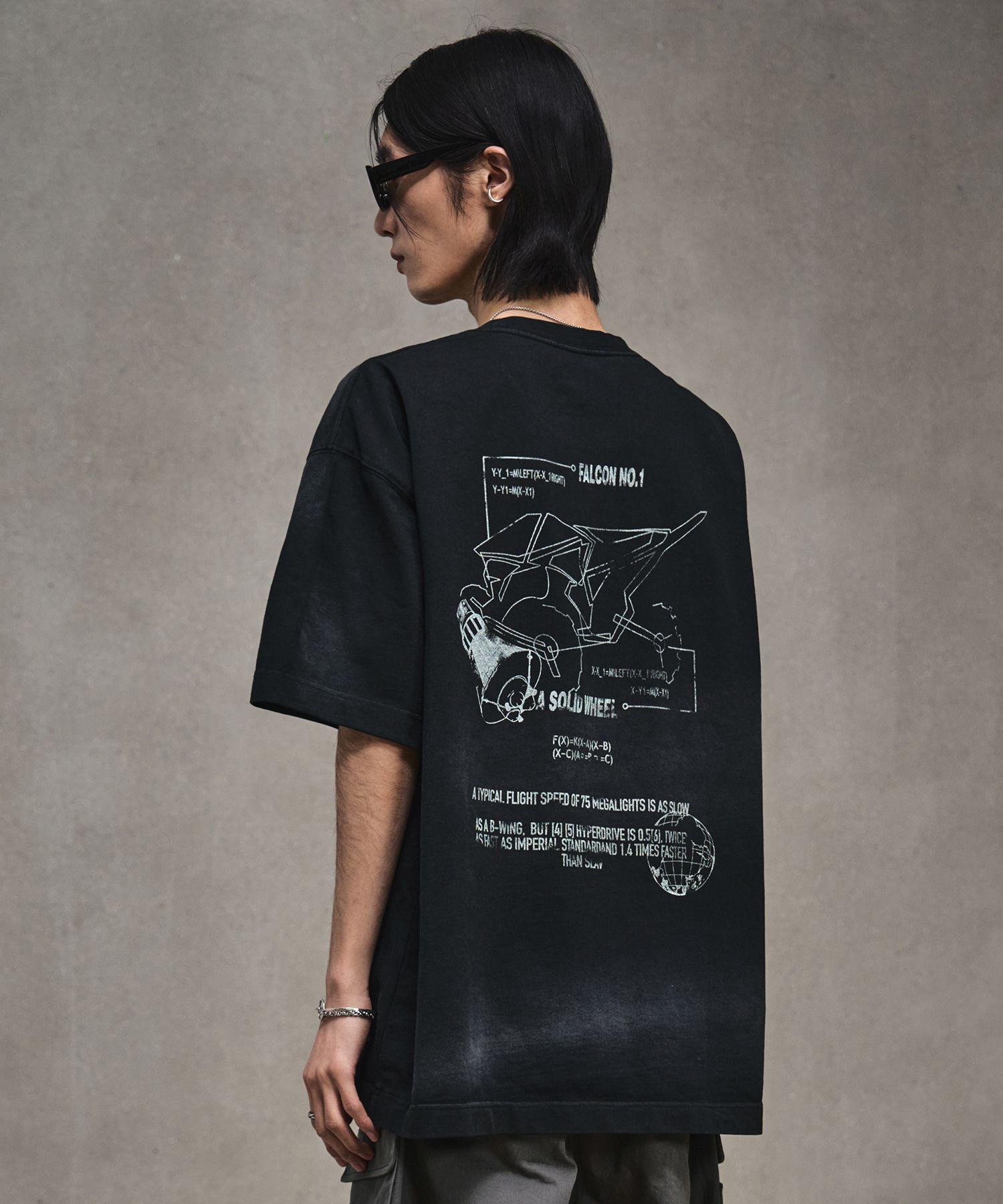 ★LMOOD★ GEAR PRINTING GARMENT DYING HALF T-SHIRT DUSTY GRE MUSINSA | LMOOD GEAR Printed Garment Dyed Half T-Shirt Dusty