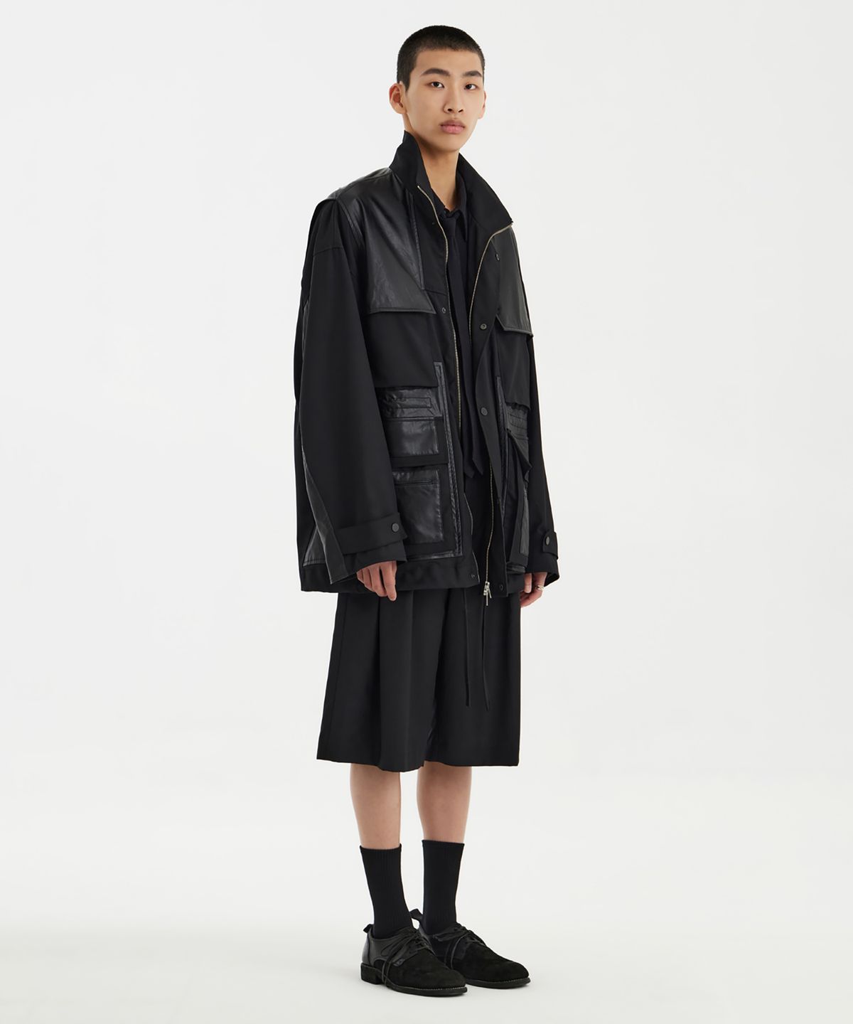 유스(YOUTH) Panel Oversized Field Jacket - Black