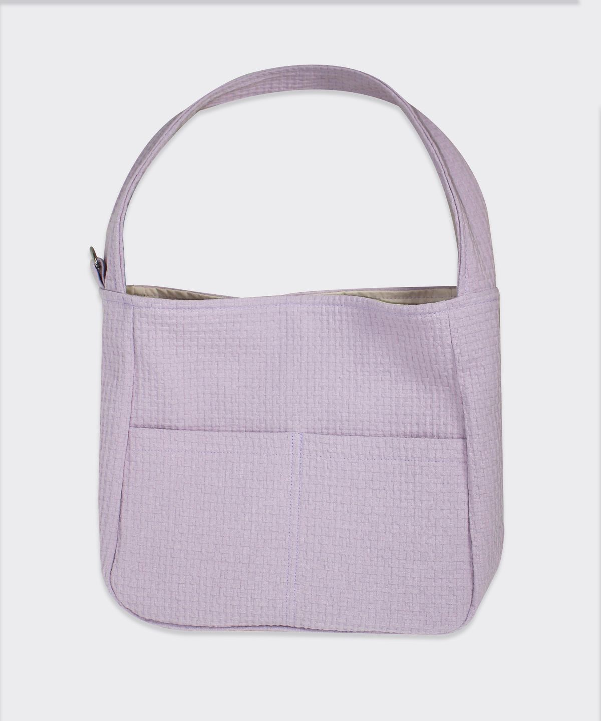 에이 바이 에이(A BY A) 연보라 와플 라운드 코튼 쇼퍼 에코백