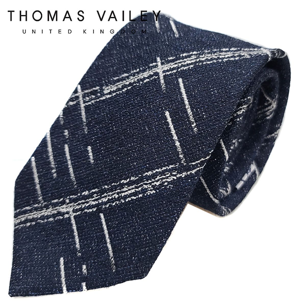 토마스 베일리(THOMAS VAILEY) 실크넥타이-스케치 네이비 7.5cm