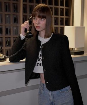 Tweed Wool Jacket [Black]