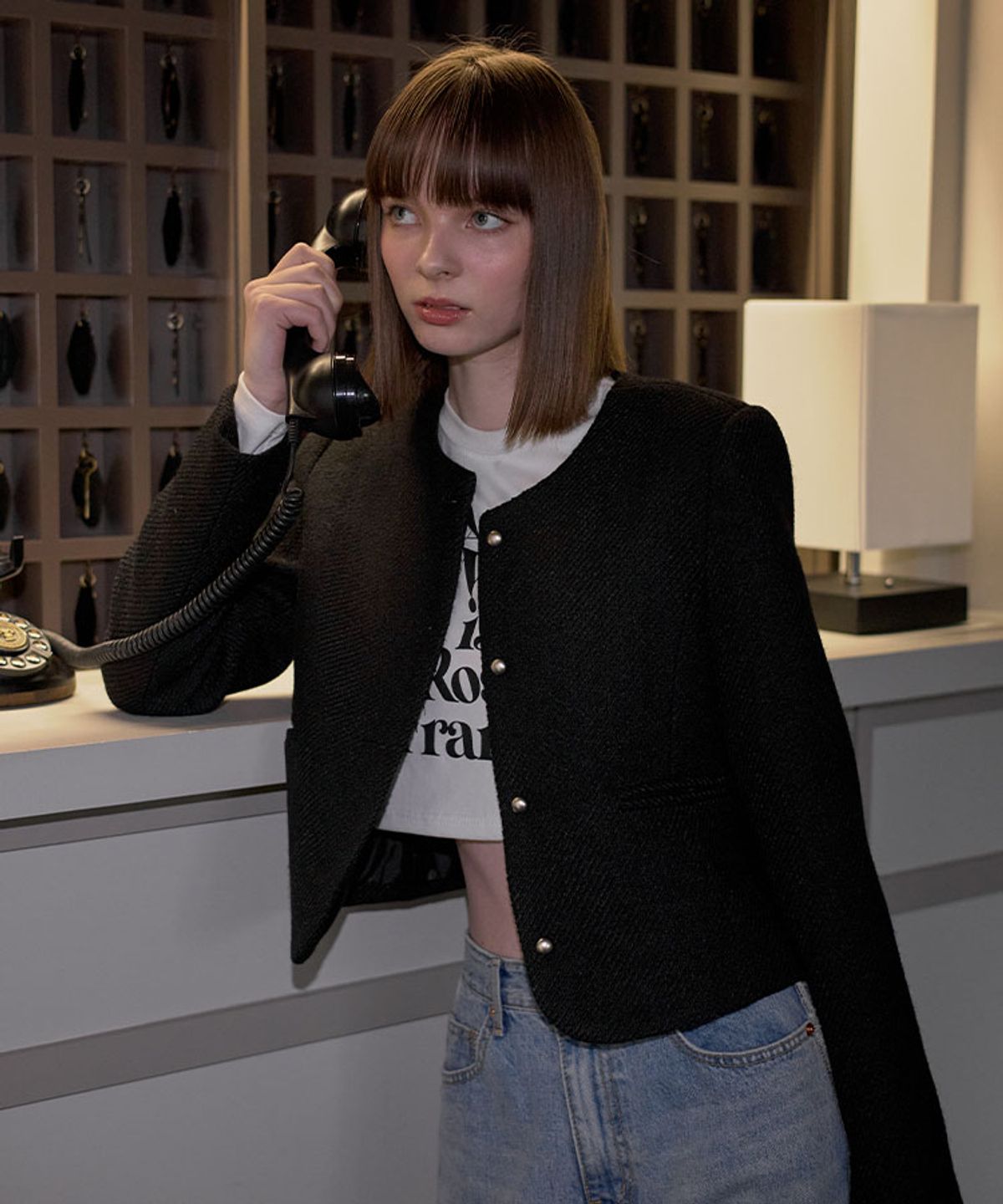 로제프란츠(ROSEFRANTZ) Tweed Wool Jacket [Black]