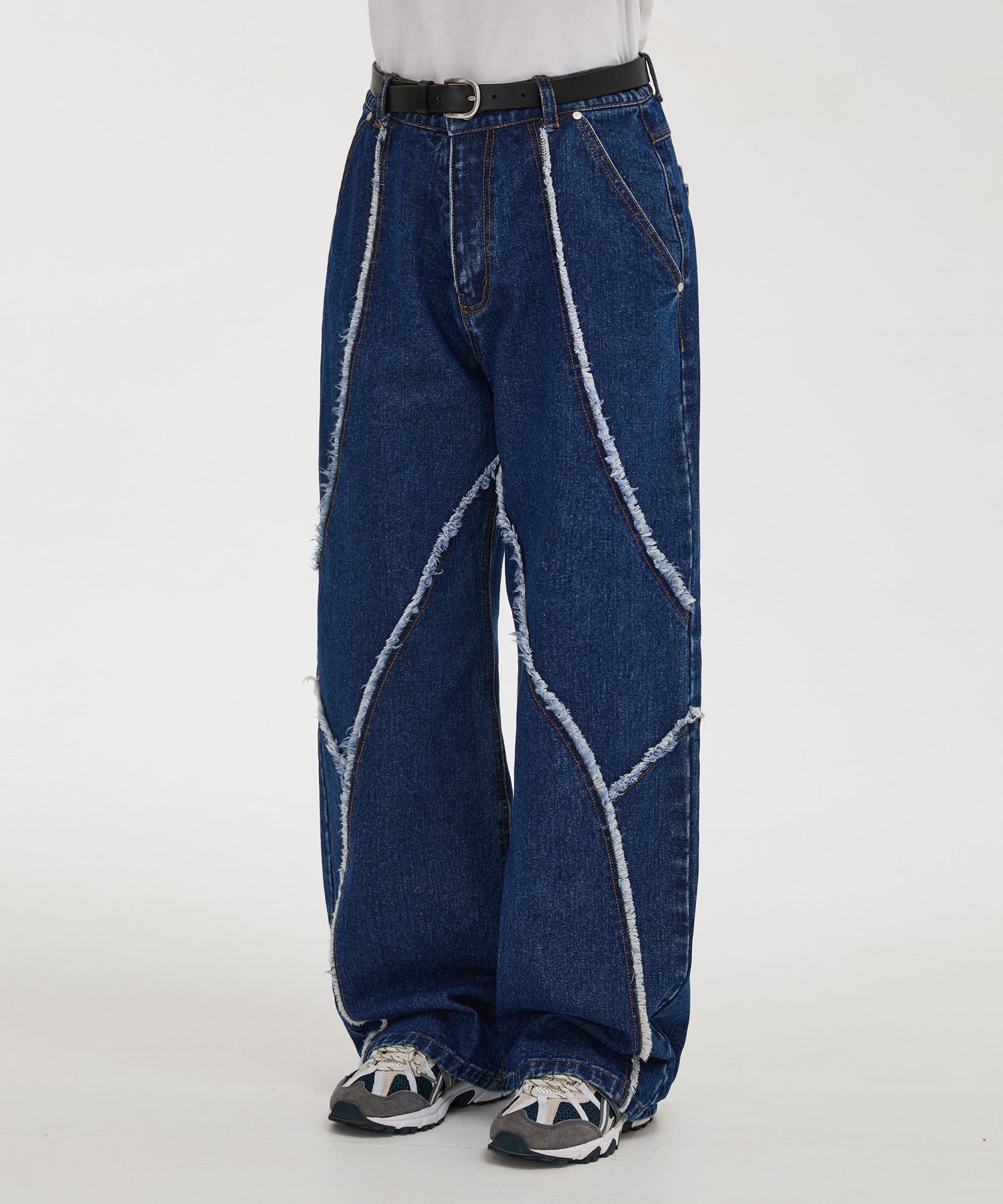 ★Wai Kei★送料込み★韓国★大人気★Cutting line denim pants MUSINSA | WAI KEI Cutting line denim pants medium blue