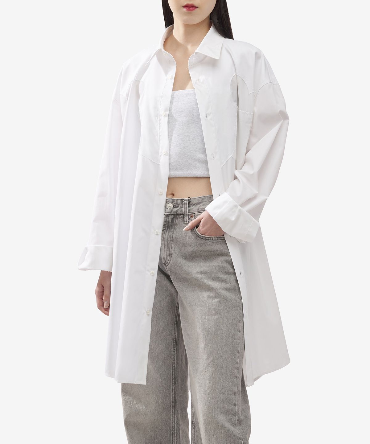메종 마르지엘라(MAISON MARGIELA) 요크 롱 셔츠 - 옵틱 화이트 / S51DT0014S43001100