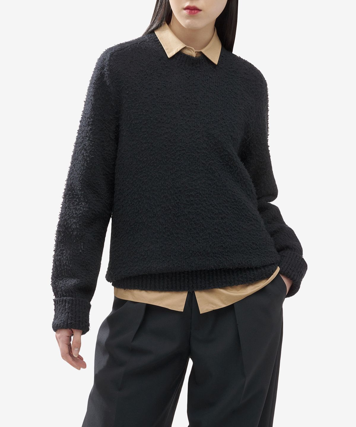 메종 마르지엘라(MAISON MARGIELA) 백 4 스티치 풀오버 니트 - 블랙 / SI0GP0001S17664900