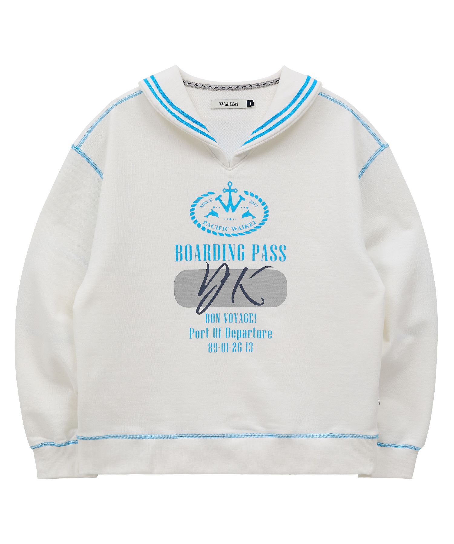 スウェット・トレーナー Wai Kei Shawl collar marine sweatshirts 4BKH094 MUSINSA | WAI KEI Shawl Collar Marine Sweatshirt Gray