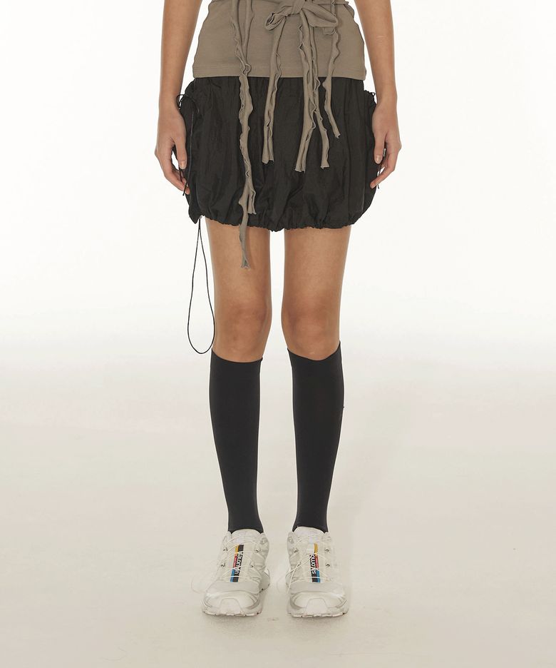 CARGO PUMPKIN MINI SKIRT - BLACK