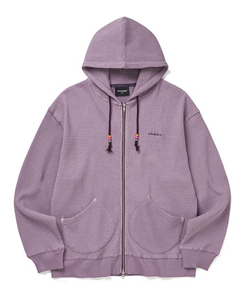 ★2024SS新作★WKNDRS★BEADED WAFFLE HOODIE ZIPUP MUSINSA | WKNDRS BEADED WAFFLE HOODIE ZIPUP (L.PURPLE)