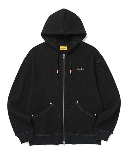 ★2024SS新作★WKNDRS★BEADED WAFFLE HOODIE ZIPUP ☆2024SS新作☆WKNDRS☆BEADED WAFFLE HOODIE ZIPUP (WKNDRS