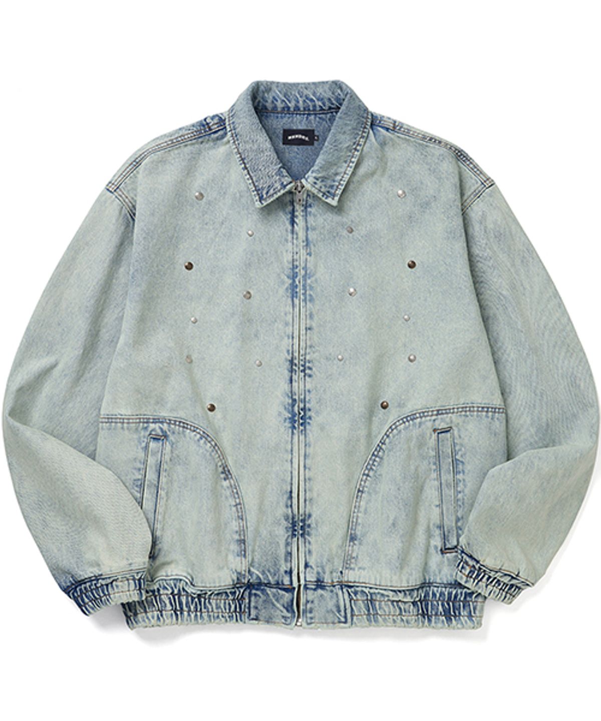 위캔더스(WKNDRS) STUDDED DENIM JACKET (L.DENIM)