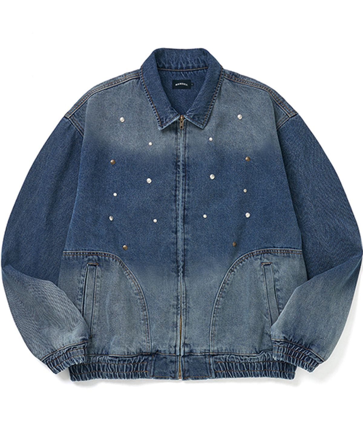 위캔더스(WKNDRS) STUDDED DENIM JACKET (DENIM)