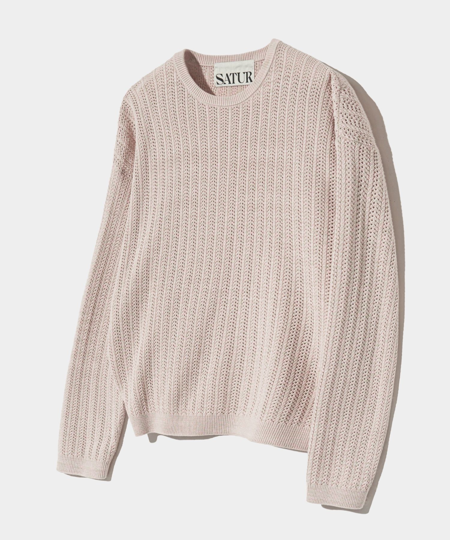 MUSINSA | SATUR Ibiza Natural Mesh Knit Persimmon Pink