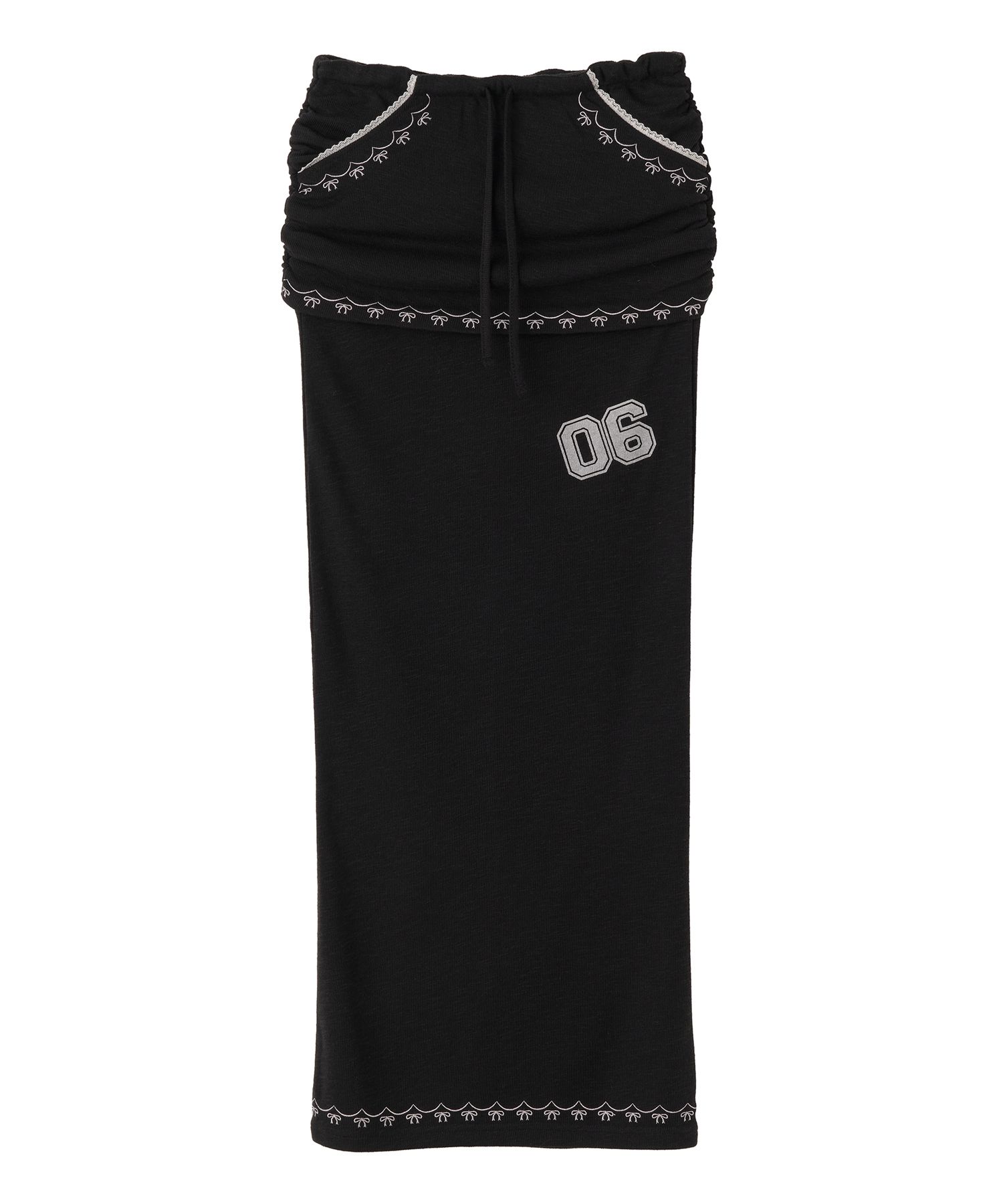 MUSINSA公式 | SCULPTOR Shirring Layered Maxi Skirt Black