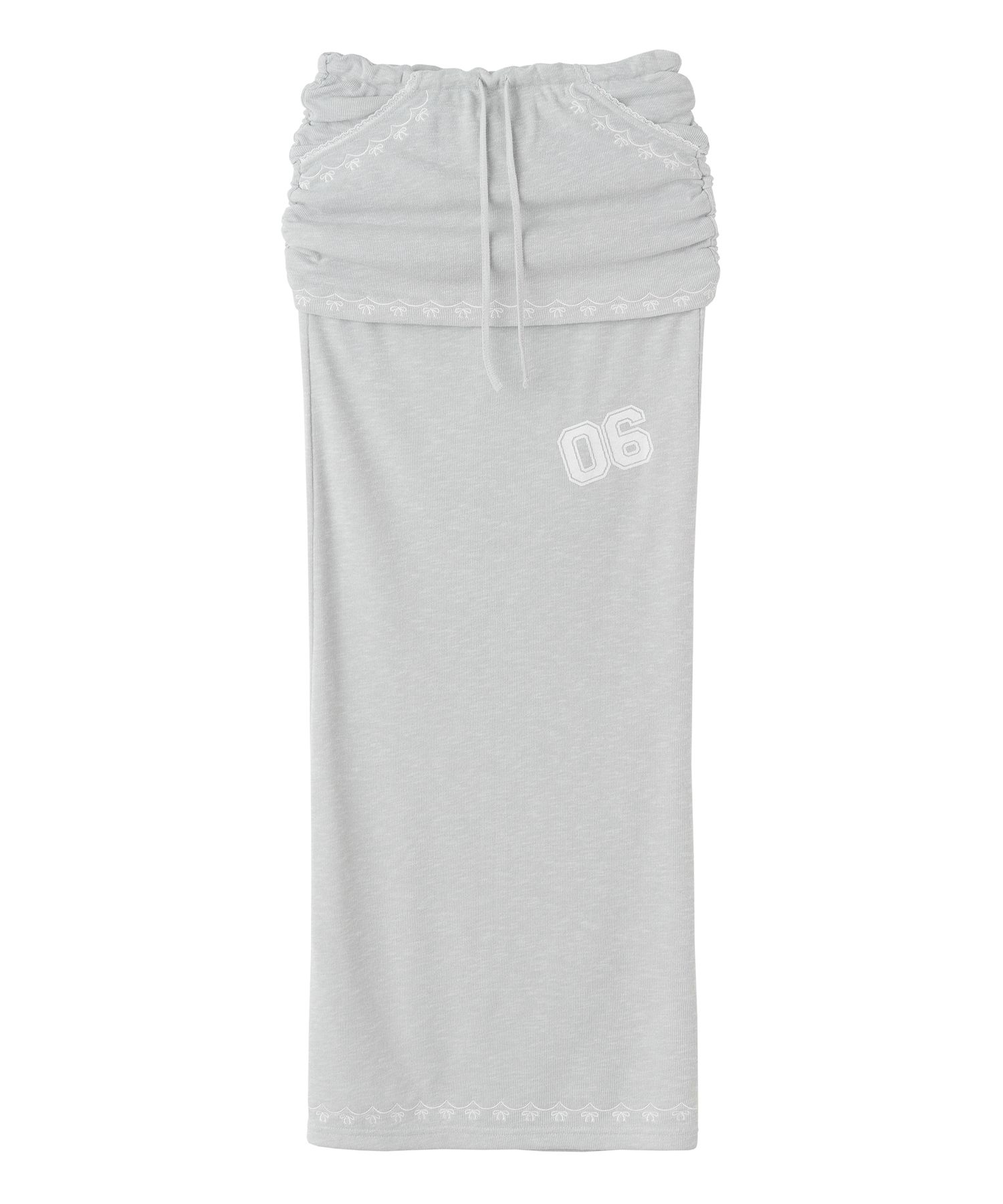 MUSINSA | SCULPTOR Shirring Layered Maxi Skirt Gray