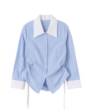 Shoelace Shirring Shirt Classic Blue