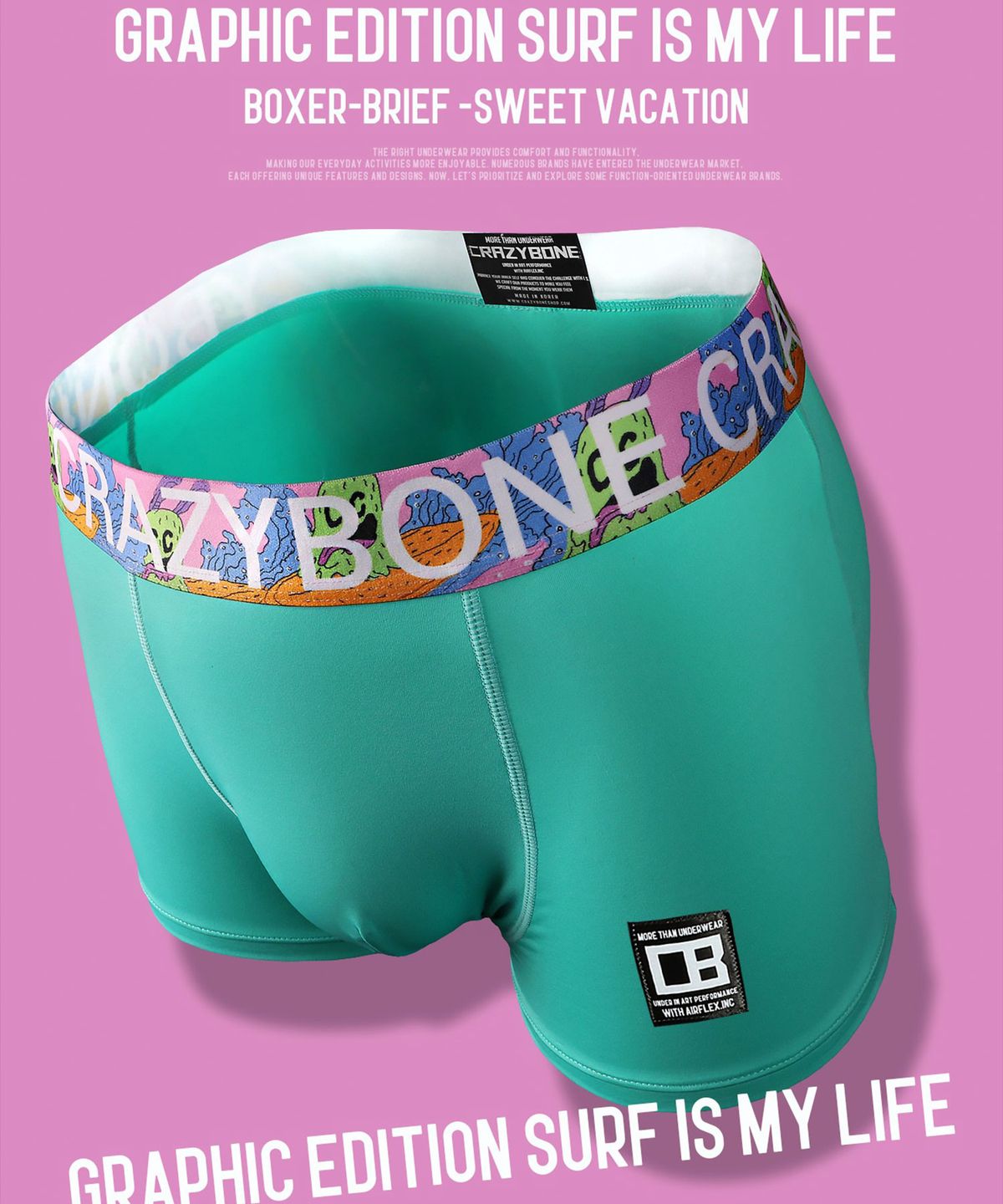 크레이지본(CRAZYBONE) 5.0 AIRFLEX BOXER-BRIEF - SWEET VACATION [MINT]