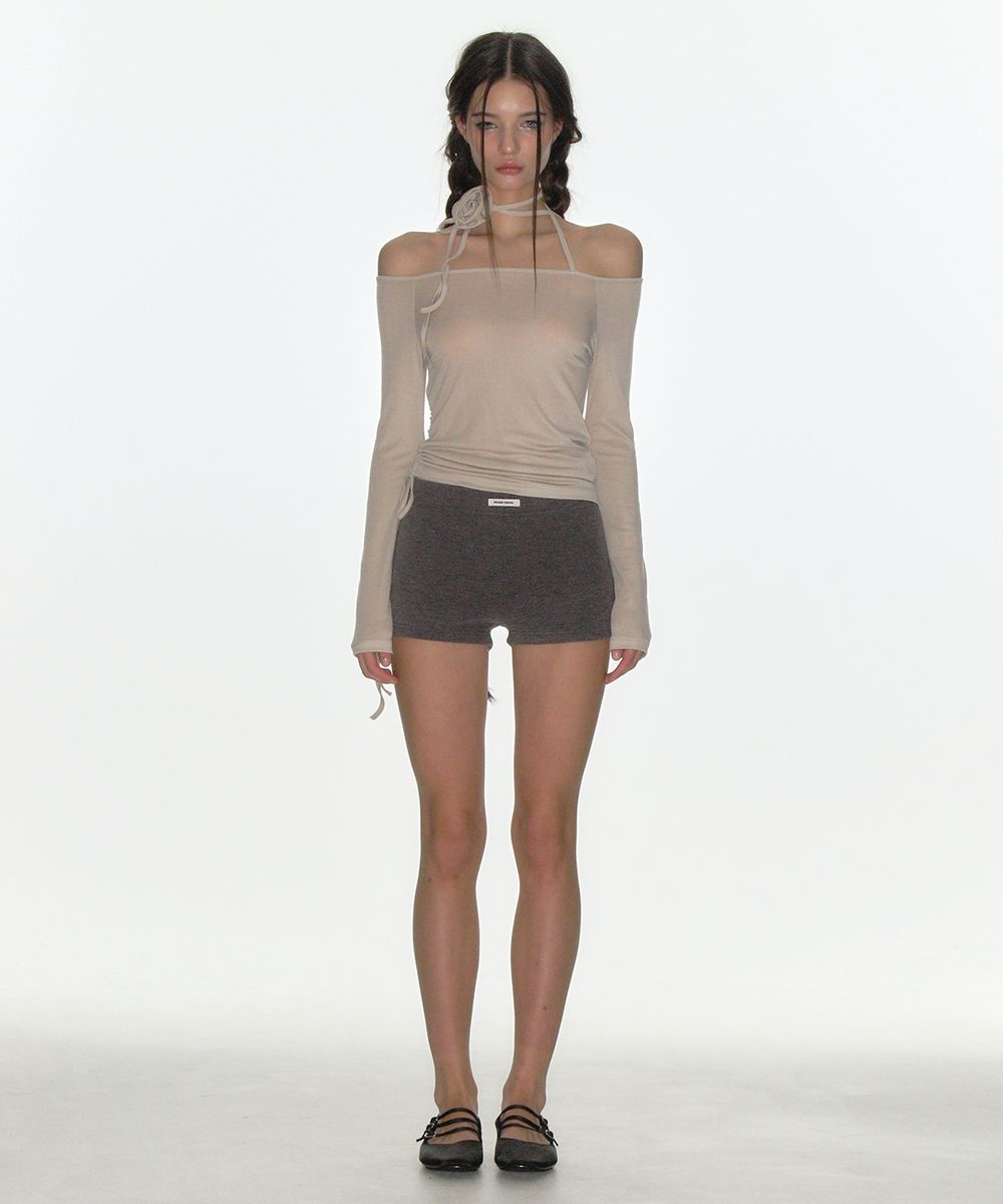 パンツ CRANK  Ribbed micro shorts_Charcoal MUSINSA | CRANK Ribbed micro shorts_Charcoal