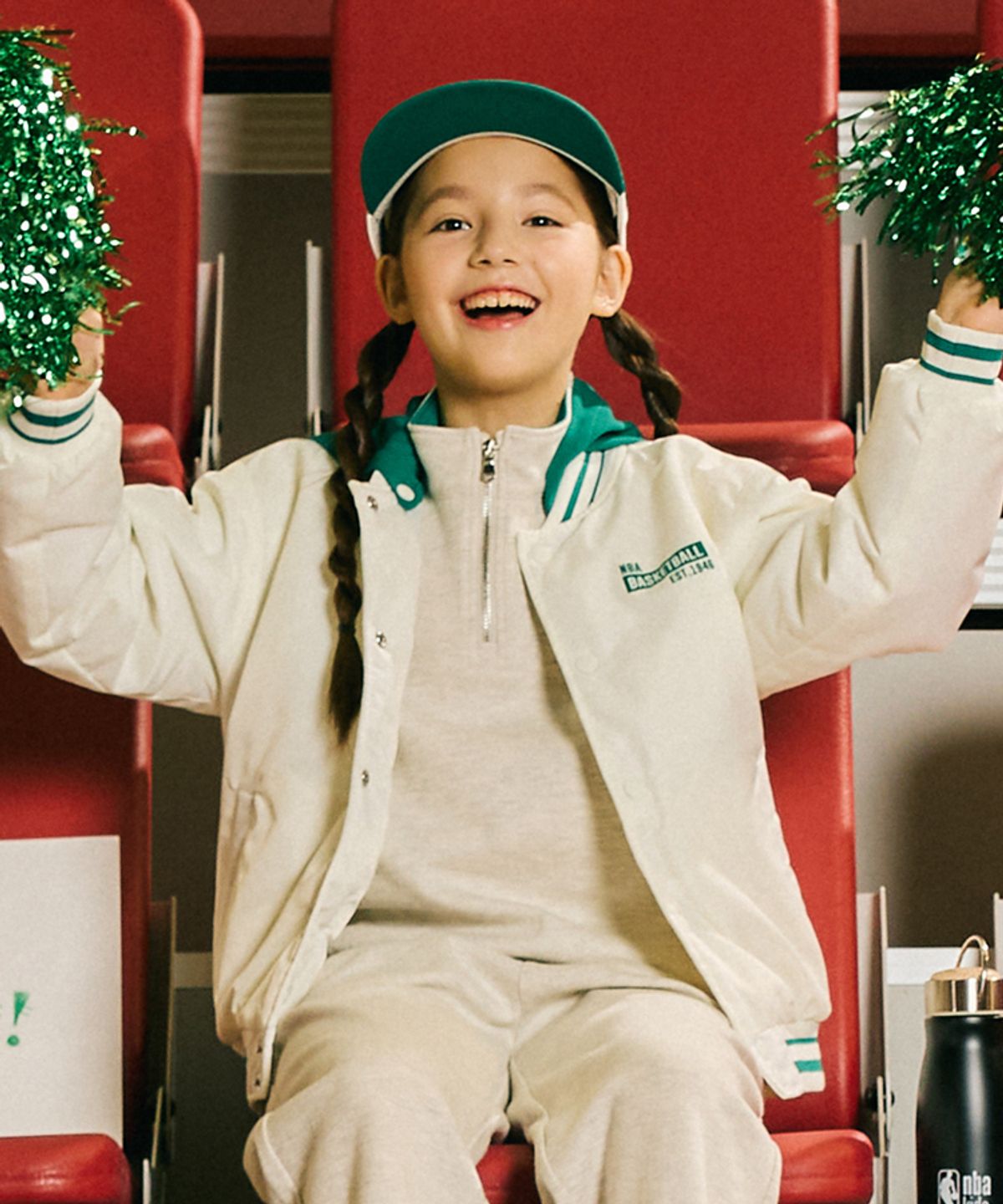 엔비에이 키즈(NBA KIDS) MA-1 약패딩 후디점퍼(K245JP120P) 아이보리