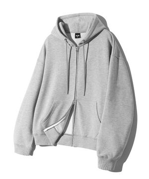 에센셜 2WAY 스웨트 후드 집업 (MELANGE GRAY)