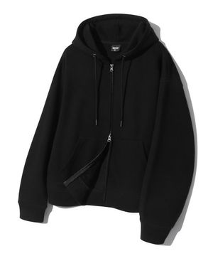에센셜 2WAY 스웨트 후드 집업 (BLACK)