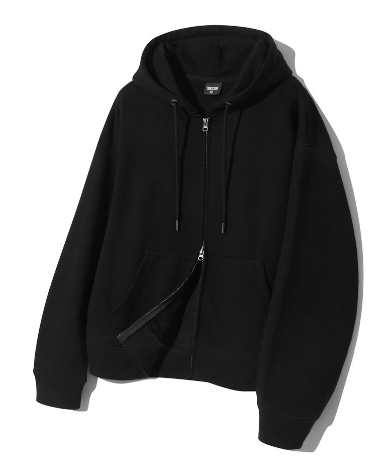 에센셜 2WAY 스웨트 후드 집업 (BLACK)