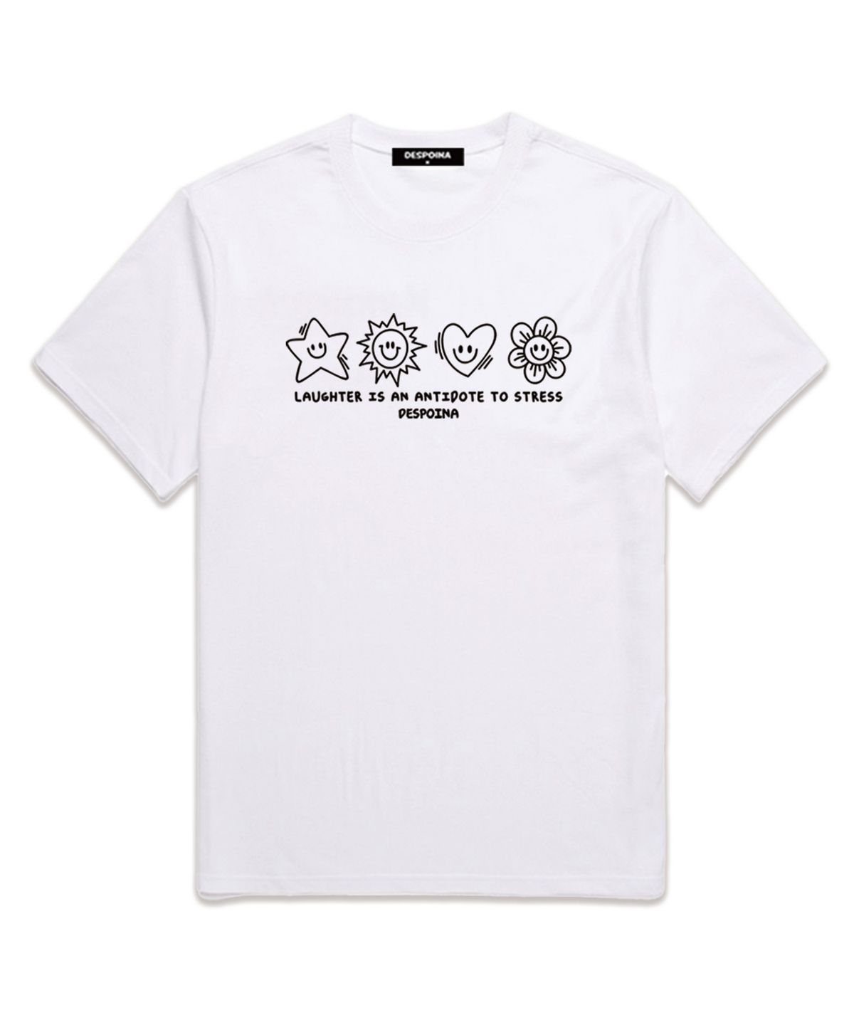 우즈(OUSE) Happy Emoticon logo 반팔 티셔츠 (DS019) 화이트
