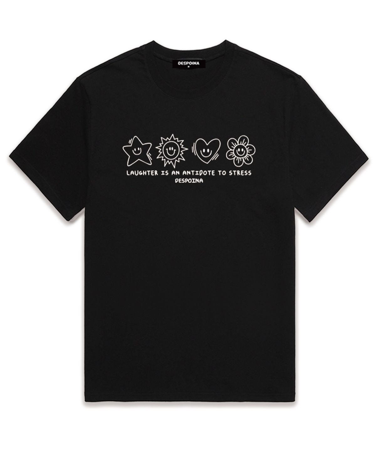 우즈(OUSE) Happy Emoticon logo 반팔 티셔츠 (DS019) 블랙