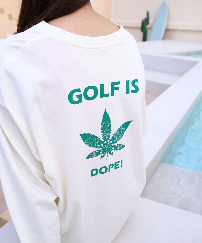DOPE LONG T-SHIRTS_CREAM/GREEN