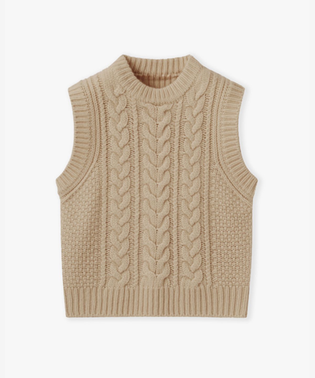 레이디 볼륨(LADY VOLUME) WOOL KNIT VEST_BEIGE