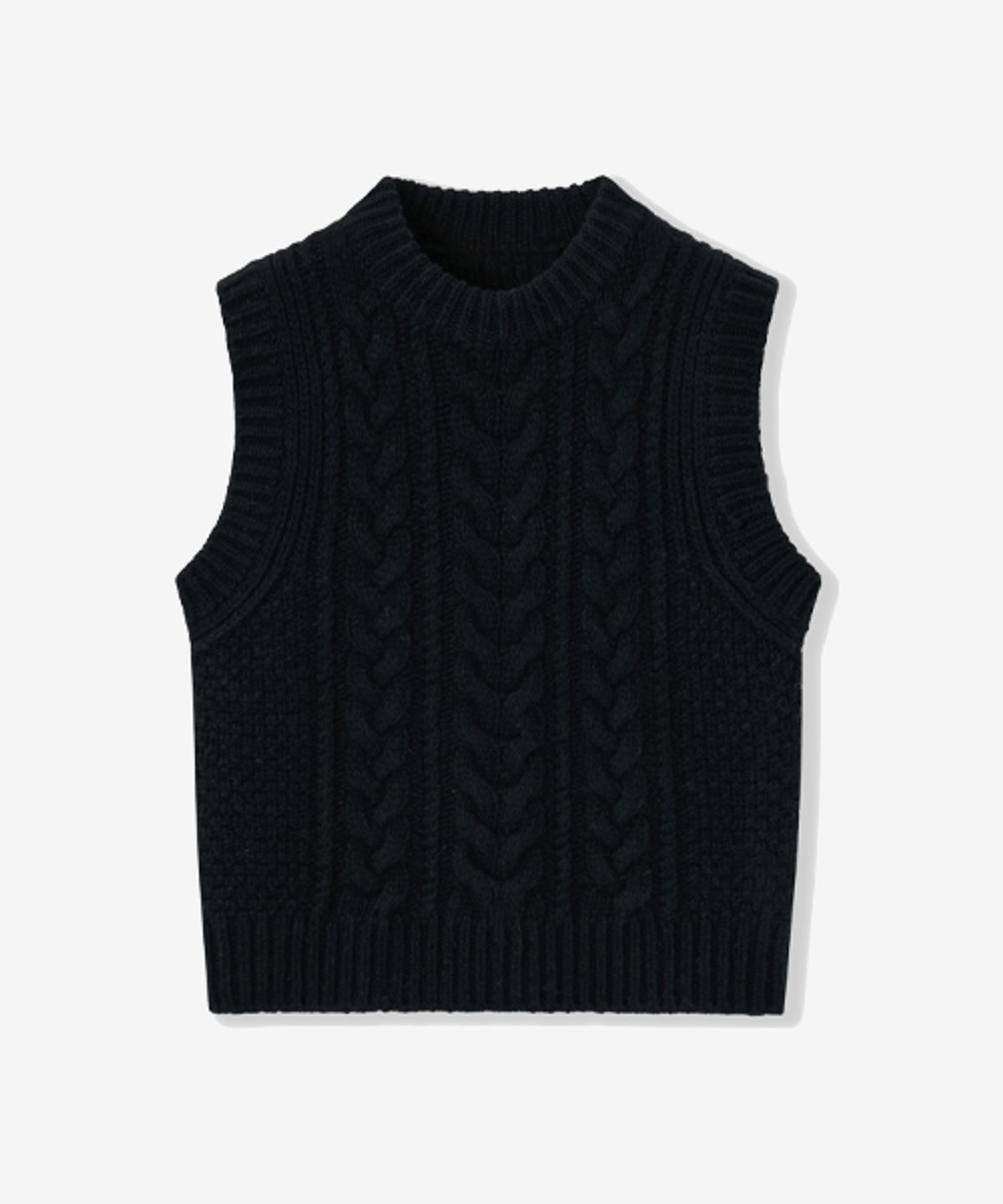 레이디 볼륨(LADY VOLUME) WOOL KNIT VEST_BLACK
