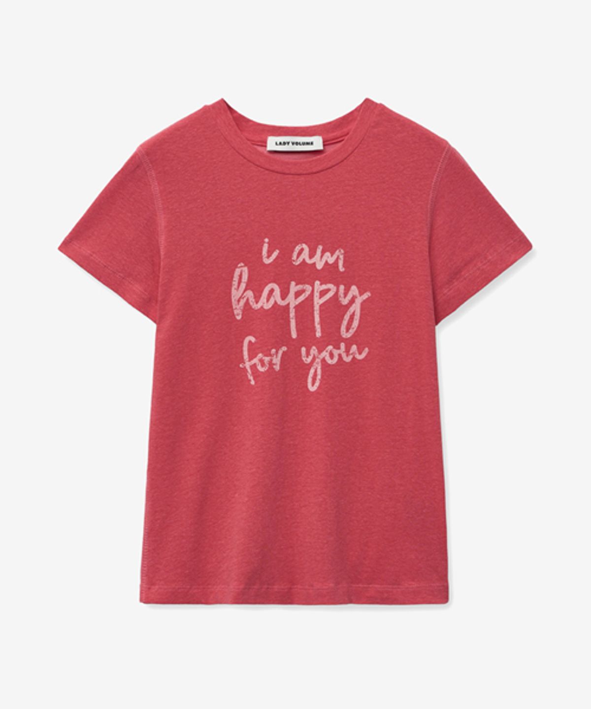 레이디 볼륨(LADY VOLUME) LETTERING CROP T-SHIRT_RED