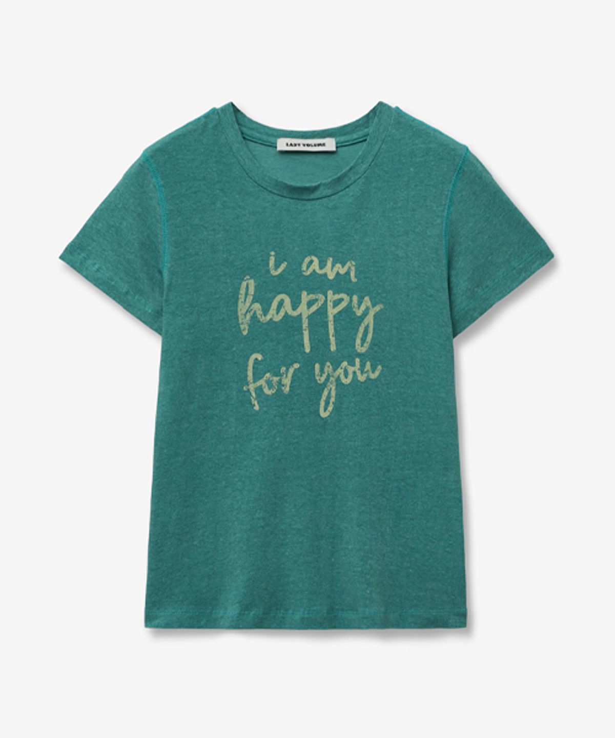 레이디 볼륨(LADY VOLUME) LETTERING CROP T-SHIRT_GREEN