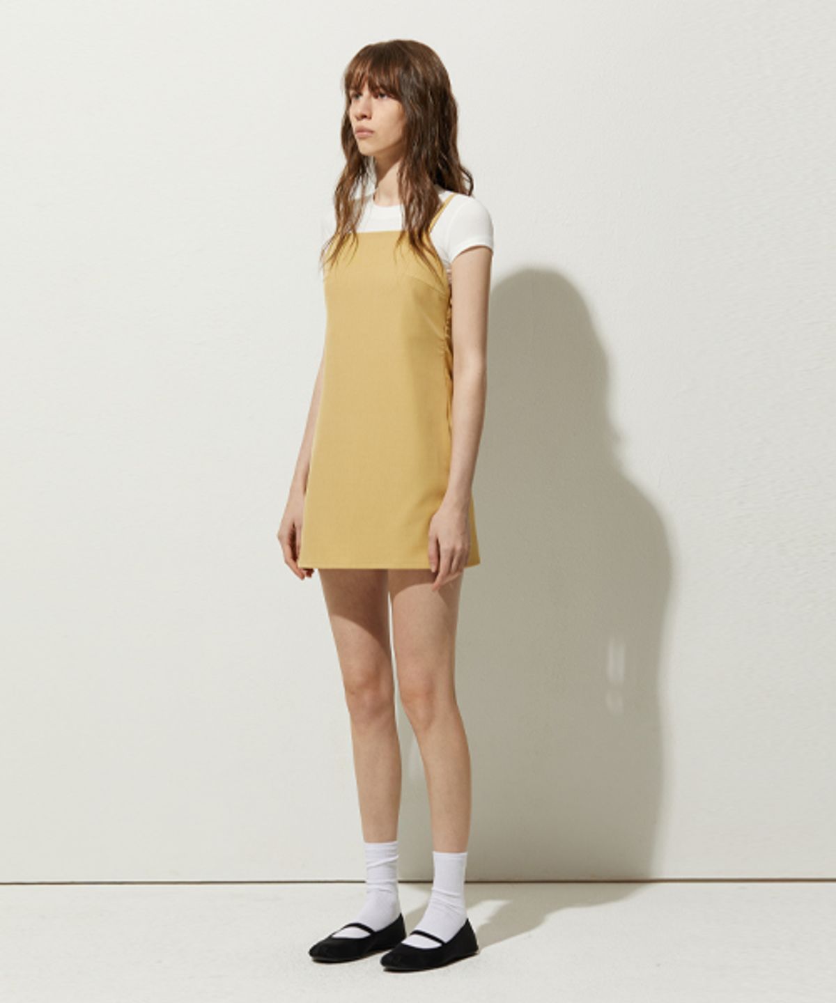 레이디 볼륨(LADY VOLUME) MINI A-LINE DRESS_BEIGE