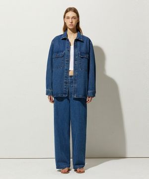 LOOSE FIT WASHING DENIM JACKET_BLUE